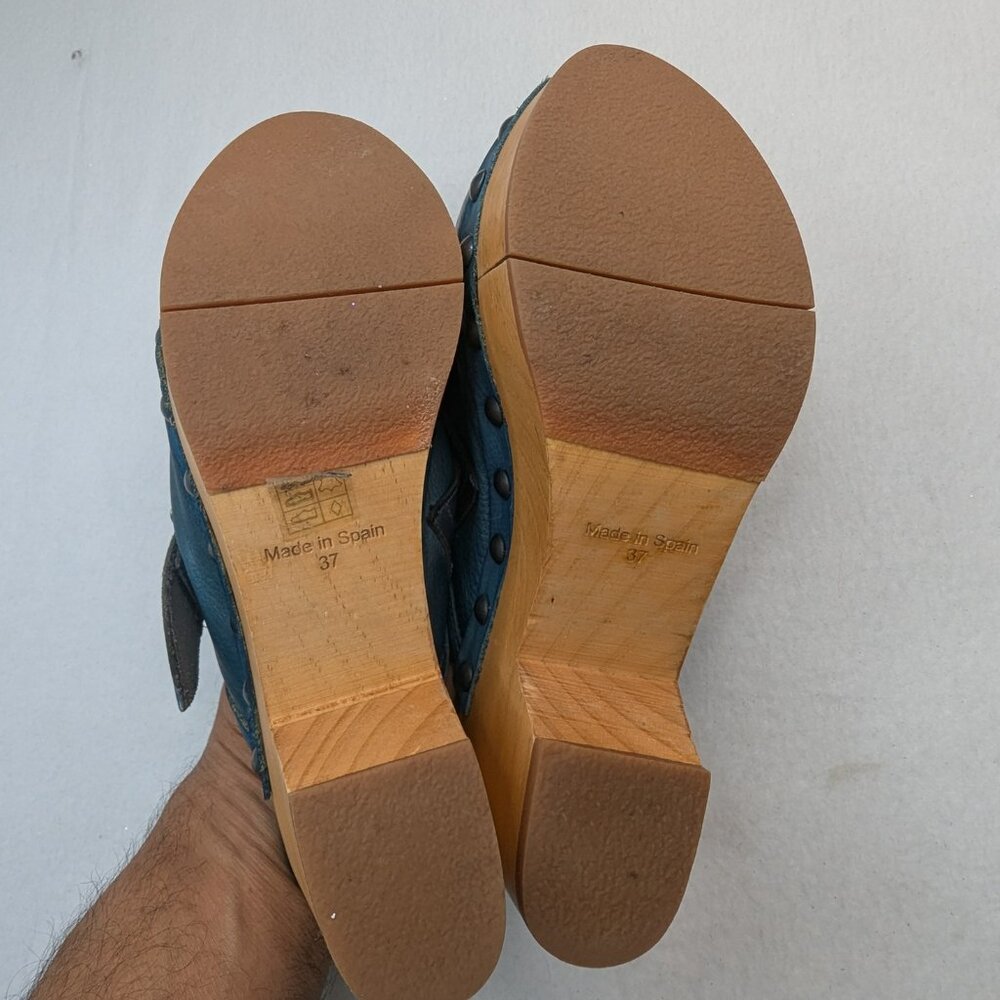 RARE Free People Culver City Clog  Women's Sandal size 37 Color Blue Color - Picture 7 of 16
